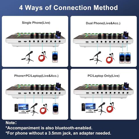 حزمة معدات البودكاست، واجهة صوت أساسية مع ميكروفون وحامل، إزالة الصوت، الاسترجاع، حزمة معدات بودكاست سهلة الاستخدام لـ KTV، البث المباشر، البث الصوتي in Kuwait