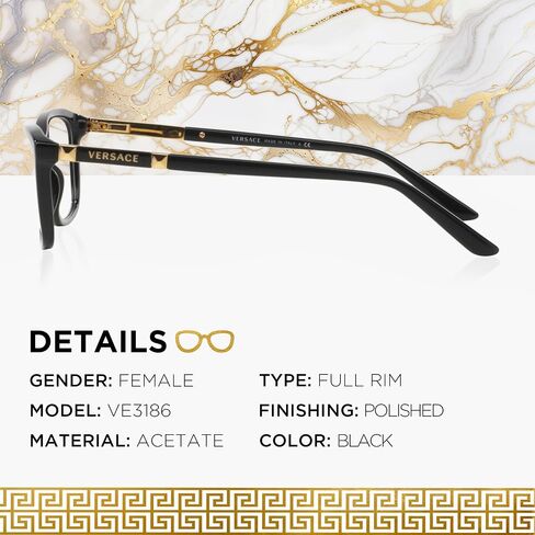 Versace VE3186 Non-Polarized Glasses for Women - Butterfly Acetate Frame with Temples, eShades Eyewear Kit Included in Saudi Arabia