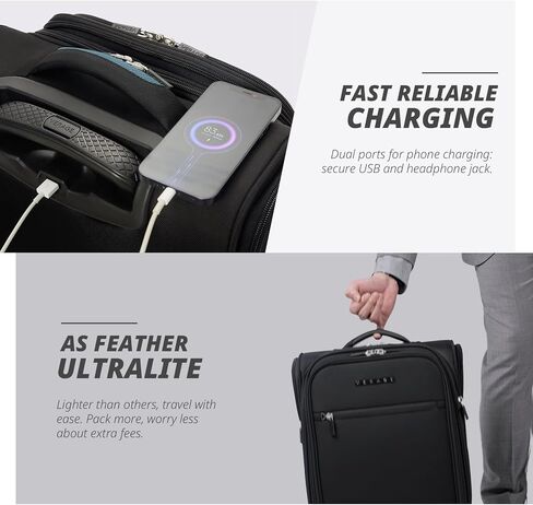 Verage تحت أمتعة المقعد مع عجلات ، ساحة Softside Small Spinner تحمل أكياس أمتعة لطائرات شركات الطيران الرحلة القصيرة للنساء (الأسود ، تحت القماع 14 بوصة) in Kuwait