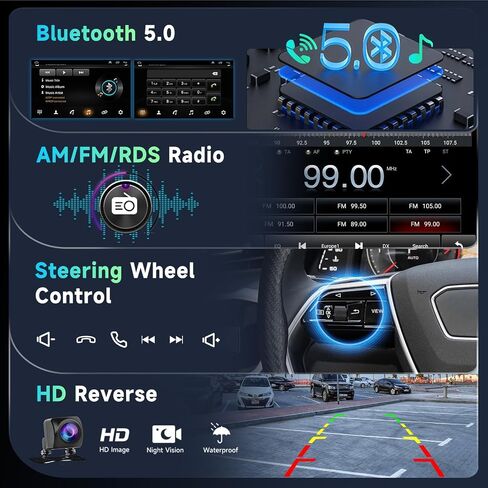 8 CORE 8G+128G ستيريو سيارة أندرويد لهوندا فيت 2008-2013 مع Carplay لاسلكي 10.1 بوصة تعمل باللمس بلوتوث 5.0 راديو السيارة مع نظام تحديد المواقع العالمي للملاحة، واي فاي، أندرويد أوتو، DSP، راديو AM/FM/RDS، كاميرا احتياطية in Saudi Arabia