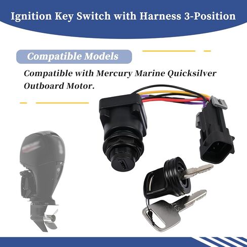 87-897716K01 Ignition Key Switch with Harness 3-Position Fit for Mercury Marine Quicksilver Outboard Motor 8M0059686 897716 Boat Engine Key Switch in Saudi Arabia