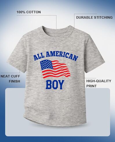Flafens 4th of July Shirts for Boys - Independence Day Boys 4th of July Shirt Kids Patriotic USA American Flag T-Shirt in Kuwait