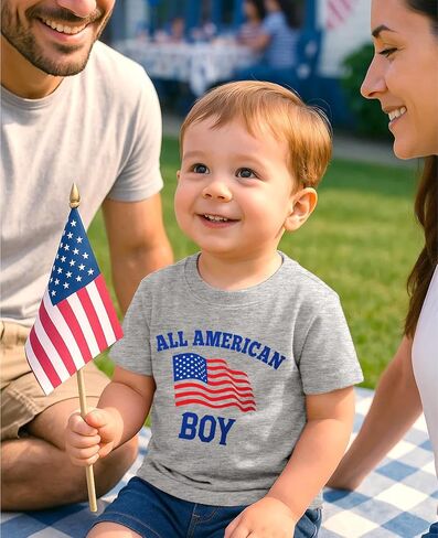 Flafens 4th of July Shirts for Boys - Independence Day Boys 4th of July Shirt Kids Patriotic USA American Flag T-Shirt in Kuwait