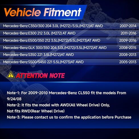 مجموعة عمود محرك أمامي كاملة [AWD] تناسب مرسيدس-بنز C350/300 E300 E500/350 GLK 300/350 S500/S450 ، OE A2044101801 A2044106701 A2214101701 in Saudi Arabia