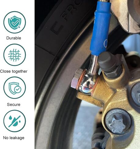 1 PC M10x1.0 Metric Stainless Steel Single Banjo Bolt Brake Fitting Adapter, 304 Stainless Steel External Hexagon Hollow Screw with Two Copper Spacers, Universal for Most Cars (Silver) in Saudi Arabia