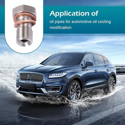1 PC M10x1.0 Metric Stainless Steel Single Banjo Bolt Brake Fitting Adapter, 304 Stainless Steel External Hexagon Hollow Screw with Two Copper Spacers, Universal for Most Cars (Silver) in Saudi Arabia