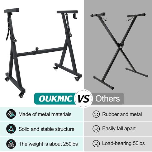Z Style Adjustable & Portable Heavy Duty Music Stand for Piano Keyboards, Fits 49/61/76/88 Keys, Folding for Travel & Storage in Kuwait