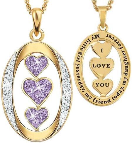 The Danbury Mint Birthstone ابنة أحبك قلادة قلادة - قلادة مشاعر الابنة - هدايا مجوهرات ابنة الابنة (04 أبريل) #1136-0013 " in Kuwait