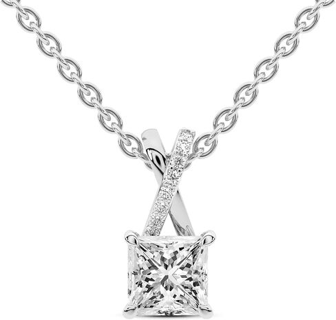 الماس الودية 0.75 قيراط - 6 قيراط IGI مختبر معتمد الماس الماس | Lou Slider Lab Diamond Necklace في 14K أو 18K أبيض أو أصفر أو وردي الذهب | جودة FG-VS1-VS2 in Saudi Arabia