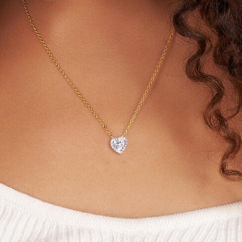 FRIENDLY DIAMONDS 0.75 Carat - 6 Carat IGI Certified Lab Grown Diamond | Flaire Halo Lab Diamond Necklace 14K Or 18K White, Yellow Or Rose Gold | FG-VS Quality in Saudi Arabia