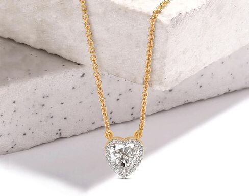FRIENDLY DIAMONDS 0.75 Carat - 6 Carat IGI Certified Lab Grown Diamond | Flaire Halo Lab Diamond Necklace 14K Or 18K White, Yellow Or Rose Gold | FG-VS Quality in Saudi Arabia