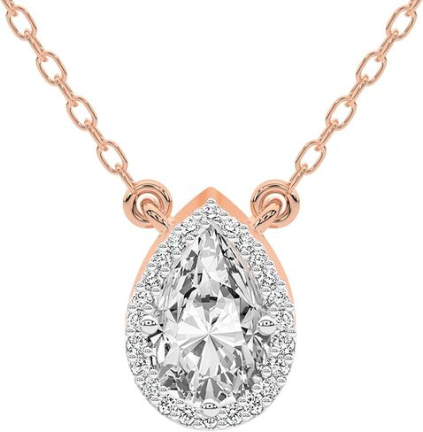 FRIENDLY DIAMONDS 0.75 Carat - 6 Carat IGI Certified Lab Grown Diamond | Flaire Halo Lab Diamond Necklace 14K Or 18K White, Yellow Or Rose Gold | FG-VS Quality in Saudi Arabia