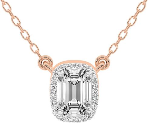 الماس الودية 0.75 قيراط - 6 قيراط IGI مختبر معتمد الماس الماس | Flaire Halo Lab Diamond Necklace 14k أو 18k أبيض أو أصفر أو وردي | جودة FG-VS in Saudi Arabia