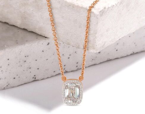 الماس الودية 0.75 قيراط - 6 قيراط IGI مختبر معتمد الماس الماس | Flaire Halo Lab Diamond Necklace 14k أو 18k أبيض أو أصفر أو وردي | جودة FG-VS in Saudi Arabia