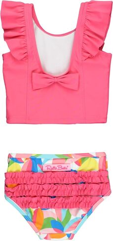 RuffleButts Cayenne Pop Stripe Waterfall Tankini - 10 in Saudi Arabia