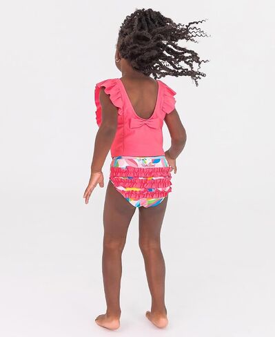 RuffleButts Cayenne Pop Stripe Waterfall Tankini - 10 in Saudi Arabia