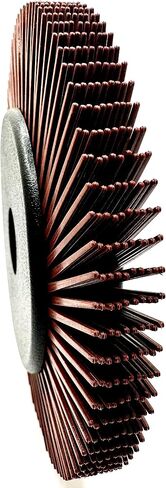 Radial Bristle Brush, 6 in x 1/2 in x 1 in 80 Grit (Yellow) with Adapter, Type C Curved Bristle (Pack of 1) in Saudi Arabia