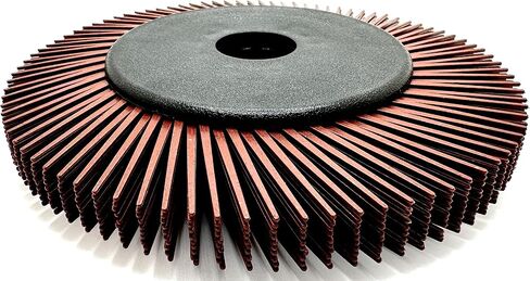 Radial Bristle Brush, 6 in x 1/2 in x 1 in 80 Grit (Yellow) with Adapter, Type C Curved Bristle (Pack of 1) in Saudi Arabia