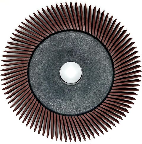 Radial Bristle Brush, 6 in x 1/2 in x 1 in 80 Grit (Yellow) with Adapter, Type C Curved Bristle (Pack of 1) in Saudi Arabia