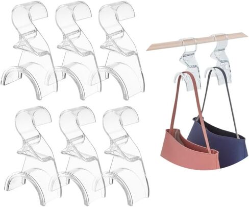 6 Pcs Purse Hanger for Closet - Handbag Hanger Organizer Storage - Over The Closet Rod Hook for Storing and Organizing Purses | Satchels | Handbags | Backpacks, Protecting Bag Shape & Organizing Space in Saudi Arabia