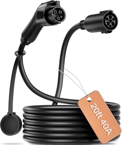 J1772 EV Extension Cable 20ft ، 40a Safe Continuous 9.6kW الشحن ، متوافق مع جميع شواحن J1772 J1772 1/2 و EVS (20 قدم 40A) in Saudi Arabia