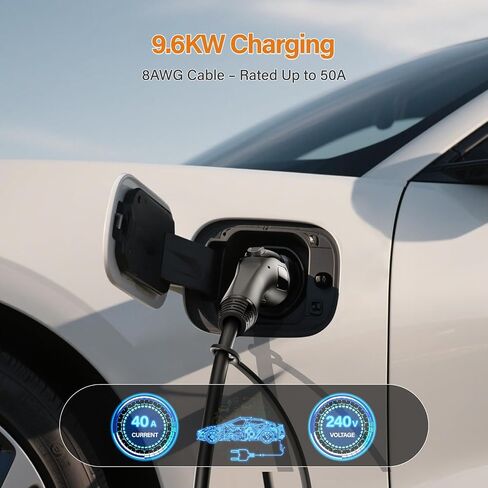 J1772 EV Extension Cable 20ft ، 40a Safe Continuous 9.6kW الشحن ، متوافق مع جميع شواحن J1772 J1772 1/2 و EVS (20 قدم 40A) in Saudi Arabia
