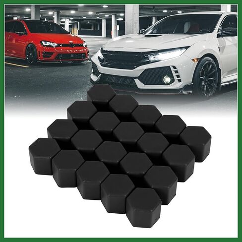 Motoforti 20pcs 17mm عالمي سوداء سيليكون عجلة مكافأة Lug Hub حافة حافة الترباس يغطي إطارات حماية الغبار المسمار الأغطية طويلة الأمد in Saudi Arabia