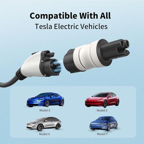 Tesla to J1772 Charger Adapter, 32 Amp / 220V, Compatible with Tesla Connector, NACS Converter for J1772 Electric Vehicles Charging in Saudi Arabia