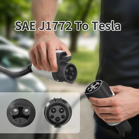 Tesla to J1772 Charger Adapter, 32 Amp / 220V, Compatible with Tesla Connector, NACS Converter for J1772 Electric Vehicles Charging in Saudi Arabia