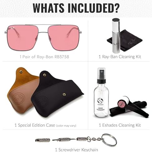 Ray-Ban RB3758 ARI Bio Square Square Shouldsists مع حزمة مجموعة النظارات الرسمية in Saudi Arabia