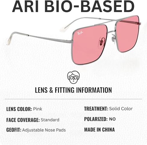 Ray-Ban RB3758 ARI Bio Square Square Shouldsists مع حزمة مجموعة النظارات الرسمية in Saudi Arabia
