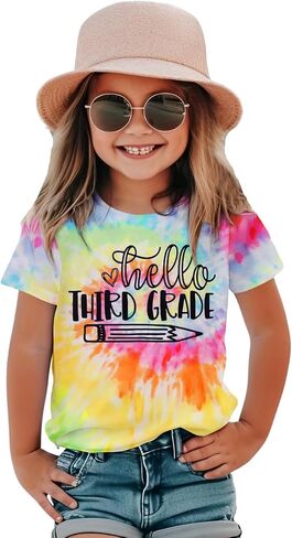 Kekemi Kid Girls Day First of School Shirt Hello روضة الأطفال الأولى/الثانية/الثالثة مرة أخرى in Saudi Arabia