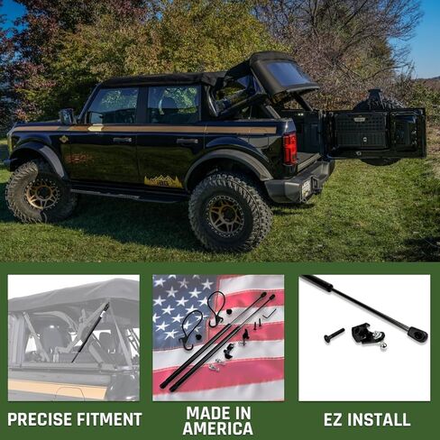 IAG V2 EZ-LIFT SOFT TOP STRUT START FOR FORD BRONCO 2023+ 4 DOOR W/OEM SOFT TOP ، مصنوع في الولايات المتحدة الأمريكية in Kuwait