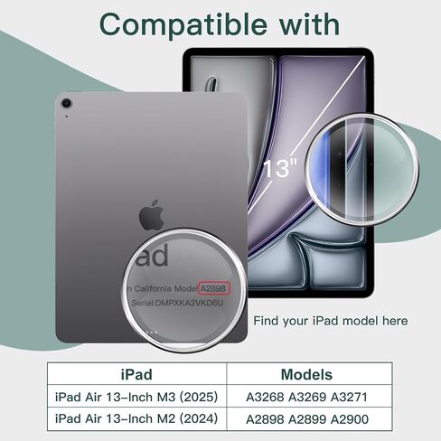 واقي شاشة JETech لجهاز iPad Air 13 بوصة M2 (2024) مع إطار سهل التركيب، طبقة من الزجاج المقوى، شفاف عالي الدقة، عبوتان in Saudi Arabia
