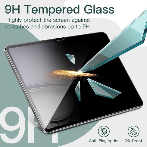 واقي شاشة JETech لجهاز iPad Air 13 بوصة M2 (2024) مع إطار سهل التركيب، طبقة من الزجاج المقوى، شفاف عالي الدقة، عبوتان in Saudi Arabia