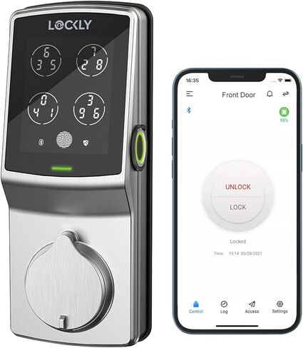 Lockly Secure Plus Smart Deadbolt Bluetooth Digital Door Lock, Fingerprint Scanner, Touchscreen Keypad, App Control, Auto Lock, Keyless Entry Door Lock in Saudi Arabia