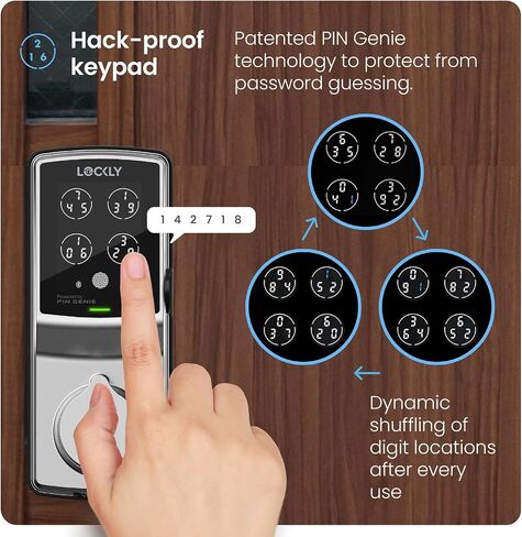 Lockly Secure Plus Smart Deadbolt Bluetooth Digital Door Lock, Fingerprint Scanner, Touchscreen Keypad, App Control, Auto Lock, Keyless Entry Door Lock in Saudi Arabia