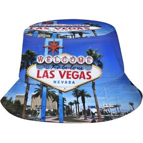 Las Vegas Sign Bucket Hat, Packable Outdoor Travel Sun Hat Fashion Beach Fisherman Hat Cap for Men and Women in Kuwait