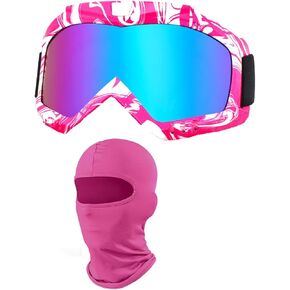 OTG Motorcycle Goggles with Balaclava ATV Dirt Bike Motocross Riding Goggles Racing Skiing Goggles for Women Girls in Kuwait