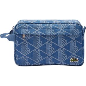 Lacoste Unisex Denim Monogram Toilet Kit, Mono Jacquard Denim, One Size in Saudi Arabia