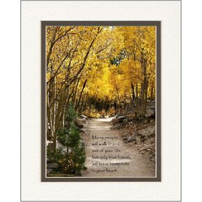 Thoughtful Keepsakes Friend Gift. True Friends Will Leave Footprints In Your Heart Quote. Trees Photo. 8x10 Double Matted. Friendship Gift. Best Friend Gift for Christmas. Birthday. in Saudi Arabia