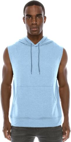 JC DISTRO USA-made Mens Active Lightweight Soft Fabric Sleeveless Hoodie (S~Big 6XL, Big in Kuwait