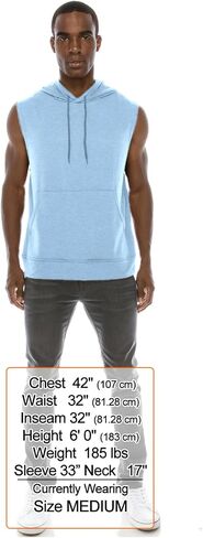 JC DISTRO USA-made Mens Active Lightweight Soft Fabric Sleeveless Hoodie (S~Big 6XL, Big in Kuwait