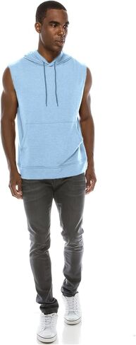 JC DISTRO USA-made Mens Active Lightweight Soft Fabric Sleeveless Hoodie (S~Big 6XL, Big in Kuwait