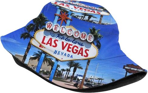 Las Vegas Sign Bucket Hat, Packable Outdoor Travel Sun Hat Fashion Beach Fisherman Hat Cap for Men and Women in Kuwait