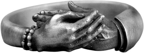 عناق يدي خاتم لطيف ، عانق عاشق الأصابع الخاتم الفضي ، معانقة فرقة الزفاف الفضية الحب ، هدية لصديقة ، هدية للزوجة in Kuwait