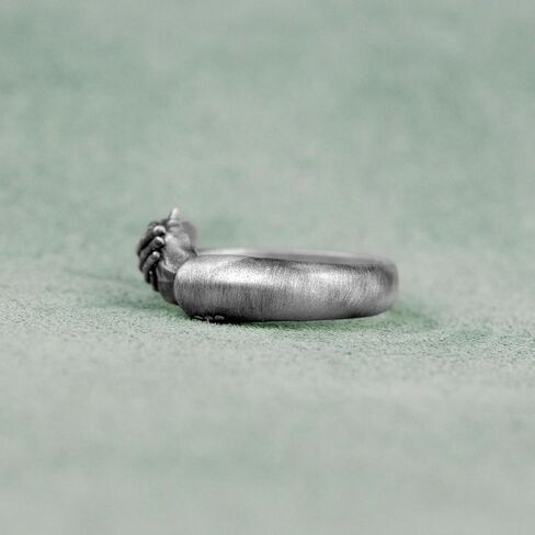 عناق يدي خاتم لطيف ، عانق عاشق الأصابع الخاتم الفضي ، معانقة فرقة الزفاف الفضية الحب ، هدية لصديقة ، هدية للزوجة in Kuwait