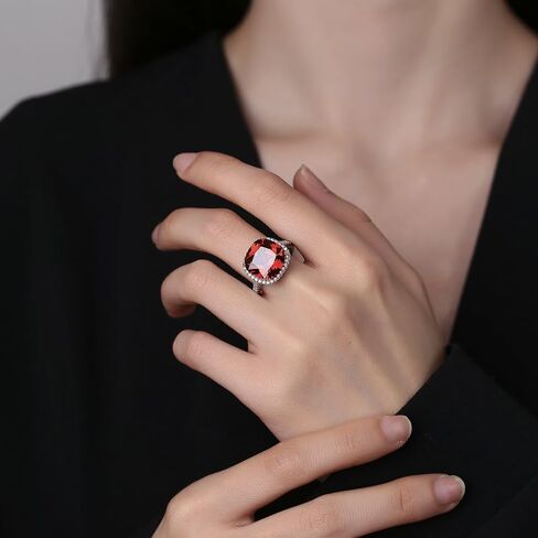 S925 STERLING SILVER REing مع 12.5 قيراط روبي طبيعي في الوسط ، مجوهرات روبي المولد للنساء in Saudi Arabia