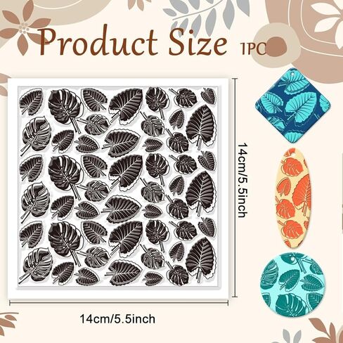 CHGCRAFT Polymer Clay Texture Sheets Leaves Flowers Bushes Clay Texture Mat Silicone Texture Clay Modeling Pattern Pad Silicone Clay Texture Mat for Polymer Clay Making Earrings Jewelry 5.5x5.5inch in Saudi Arabia