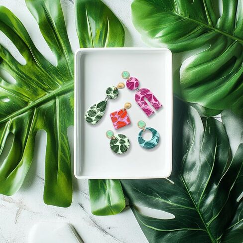 CHGCRAFT Polymer Clay Texture Sheets Leaves Flowers Bushes Clay Texture Mat Silicone Texture Clay Modeling Pattern Pad Silicone Clay Texture Mat for Polymer Clay Making Earrings Jewelry 5.5x5.5inch in Saudi Arabia